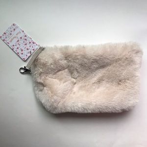 NWT Free People Faux Fur Essential Pouch Clutch